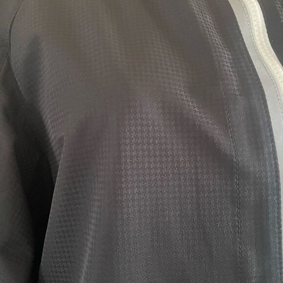 Vince Camuto Women’s Black Raincoat with White Zippers - Picture 2 of 10